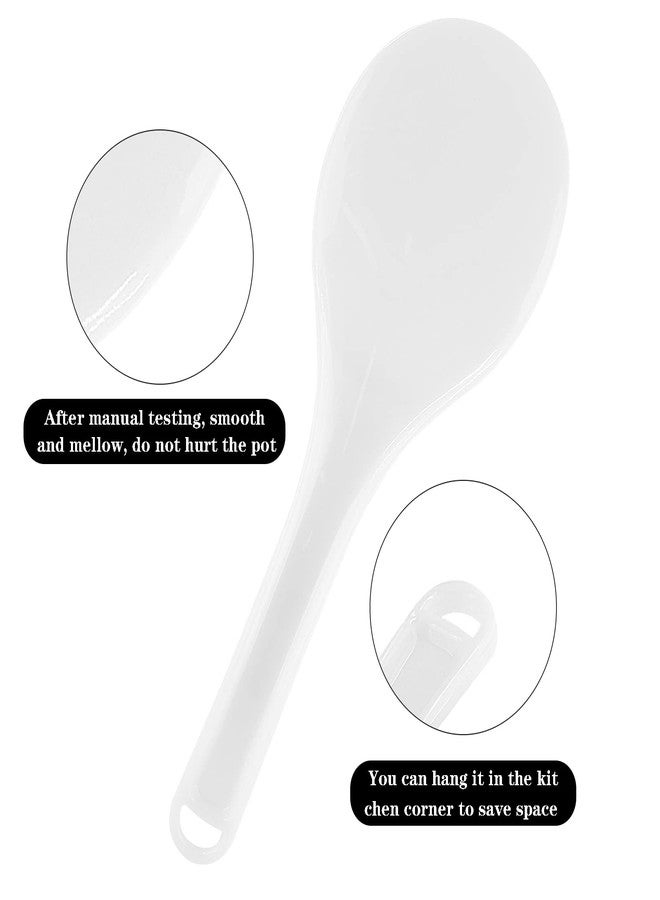 Cionyce 2-Piece Plastic Rice Paddle & Spoon, Non-Stick Rice Scoop & Shovel, 7.87 Inch (White E) - Image 3