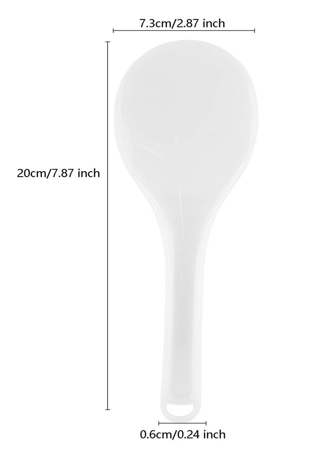 Cionyce 2-Piece Plastic Rice Paddle & Spoon, Non-Stick Rice Scoop & Shovel, 7.87 Inch (White E) - Image 2