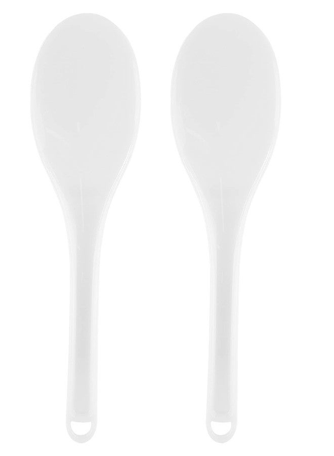 Cionyce 2-Piece Plastic Rice Paddle & Spoon, Non-Stick Rice Scoop & Shovel, 7.87 Inch (White E) - Image 1