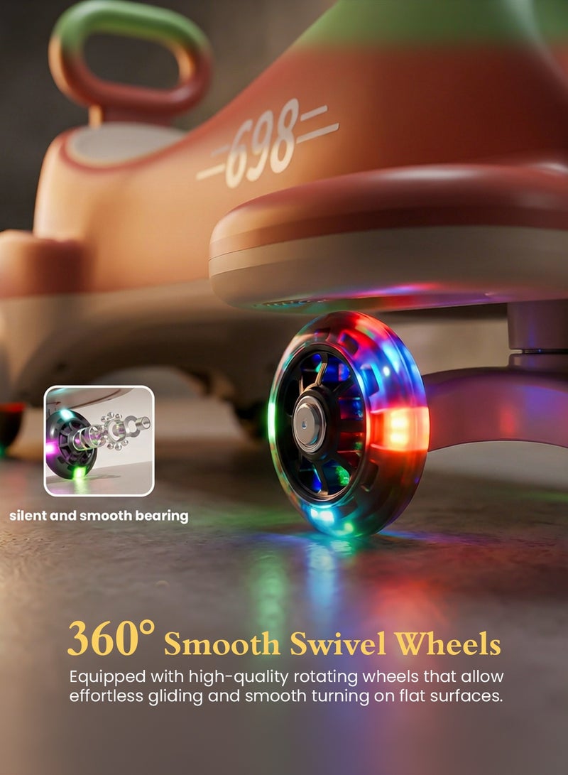 BAYBEE Flyer Baby Magic Car for Kids Push Ride On Toys Baby Cars with Scratch Free PU LED Wheels, Music & Storage Space | Kids Car Childrens Ride on Car | Childrens Swing Car for Kids 3+ Years Boys Girls Red - Image 5