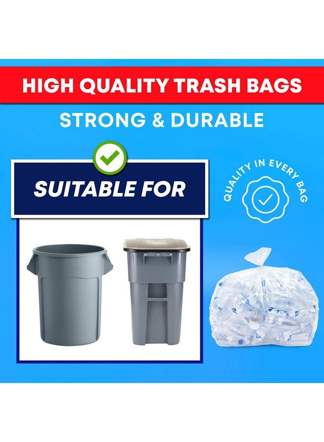 tasker 45 Gallon Clear Recycling Trash Bags, (Huge 100 Bags w/Ties) Extra Large Trash Bag Liners. 40 Gallon, 42 Gallon, 44 Gallon, 45 Gallon, 31 Gallon, 32 Gallon, 39 Gallon Clear Trash Can Liners - Image 2
