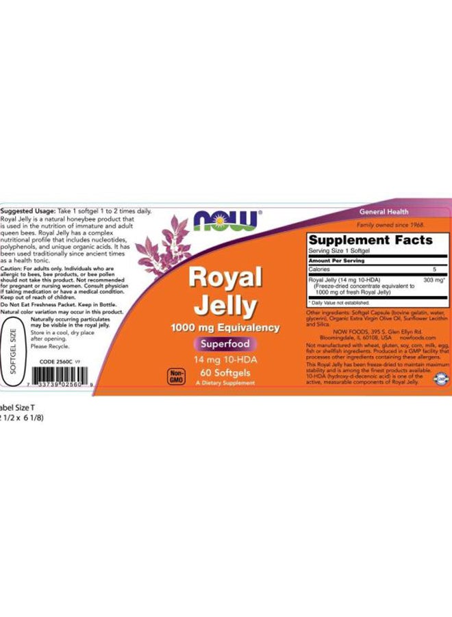Now Foods Royal Jelly - 60 Softgels - Image 2