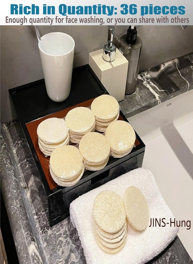 JINS-Hung 36 Pack Natural Loofah Sponge Exfoliating Face Pads - Facial Body Scrubbers Pad - When Bath Shower and Spa - Loofa Sponges Brush Scrub - Bulk Loofahs Scrubber - Cleansing Skin for Women and Men - Image 2