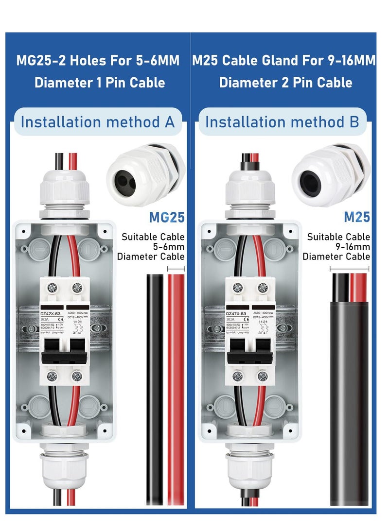 20 Amp Circuit Breaker with DIN Rail Box, DC Disconnect Solar Switch, 400V - Image 5