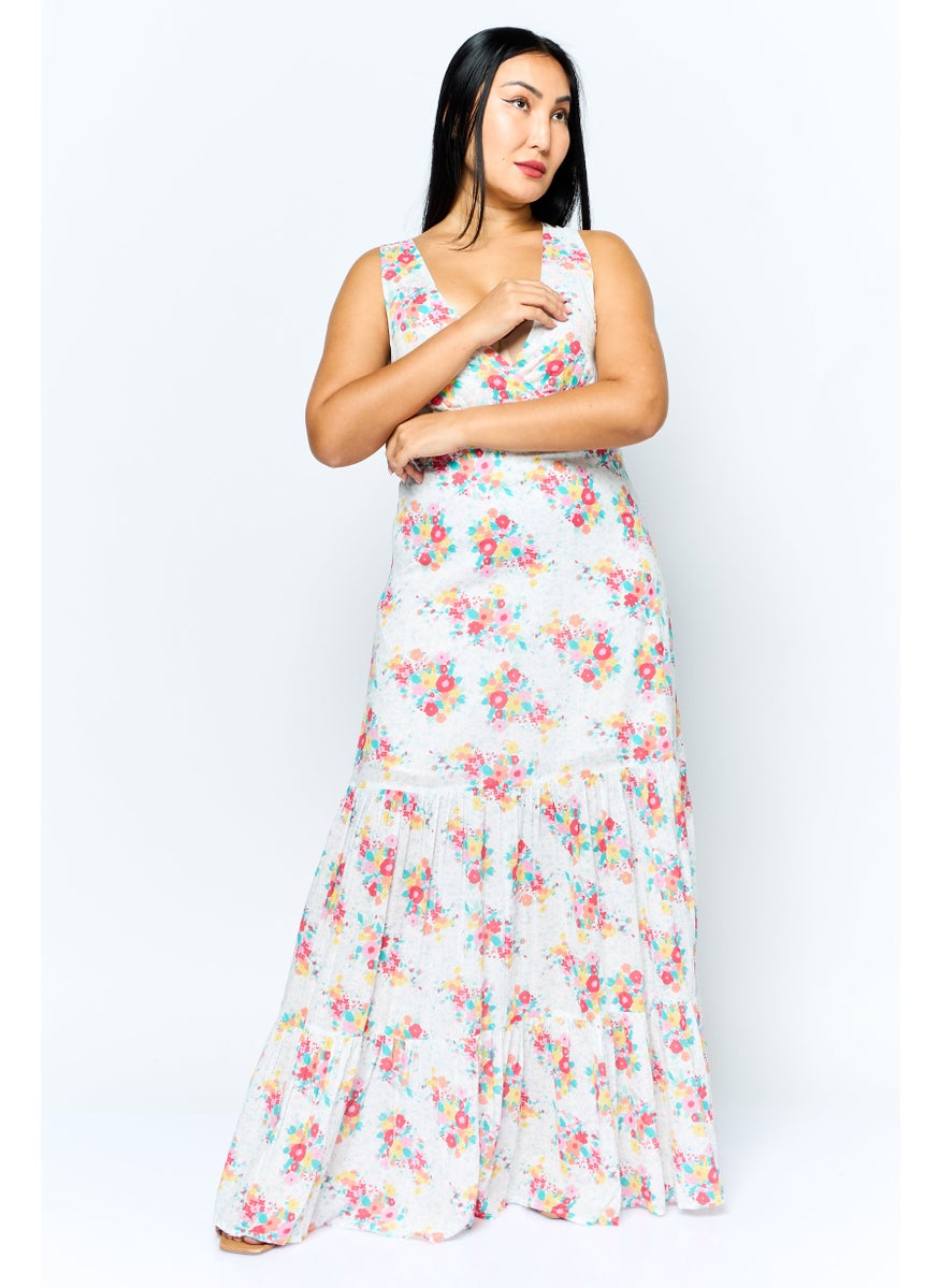 Pepe Jeans Men Floral Print Maxi Dress, White Combo  - Image 1