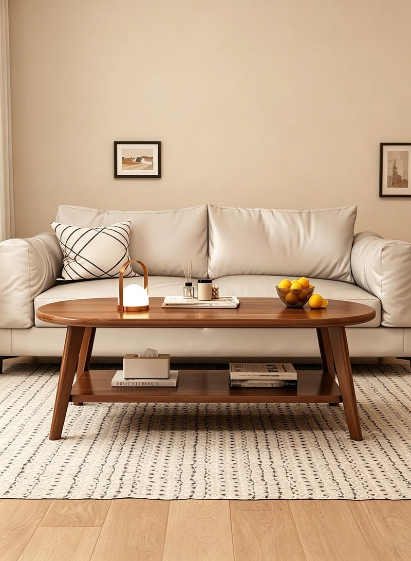 Neonix Minimalist wooden coffee table with two-tier storage, a versatile wooden centrepiece suitable for living rooms and offices – 100 x 50 x 42 cm - Image 3