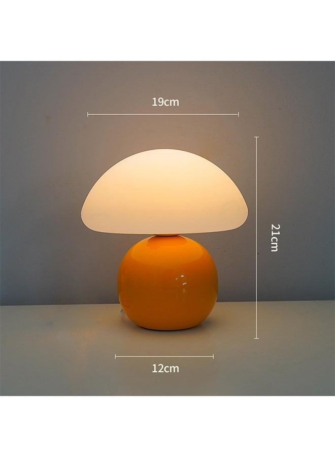 Small Mushroom Desk Lamp,Orange LED bedroom lamp with touch switch, Bedside usb warm light - Image 5