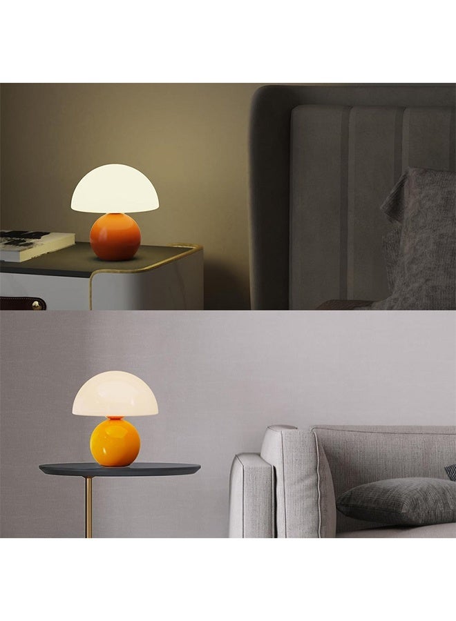 Small Mushroom Desk Lamp,Orange LED bedroom lamp with touch switch, Bedside usb warm light - Image 4