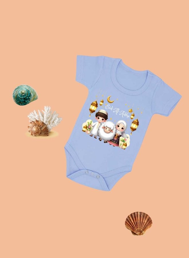 PRINTSHOP4ME Baby Bodysuits Newborn Eid Romper Short Sleeve Envelope Neck Outfit Romper Bakra Eid Romper Eid-Al-Adha Mubarak With Family  - Image 2