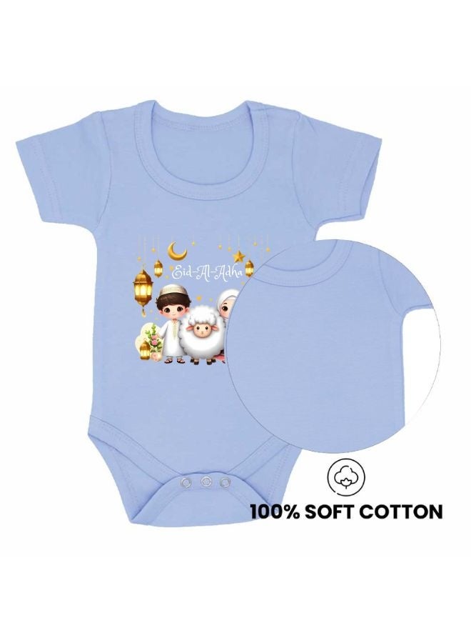 PRINTSHOP4ME Baby Bodysuits Newborn Eid Romper Short Sleeve Envelope Neck Outfit Romper Bakra Eid Romper Eid-Al-Adha Mubarak With Family  - Image 3
