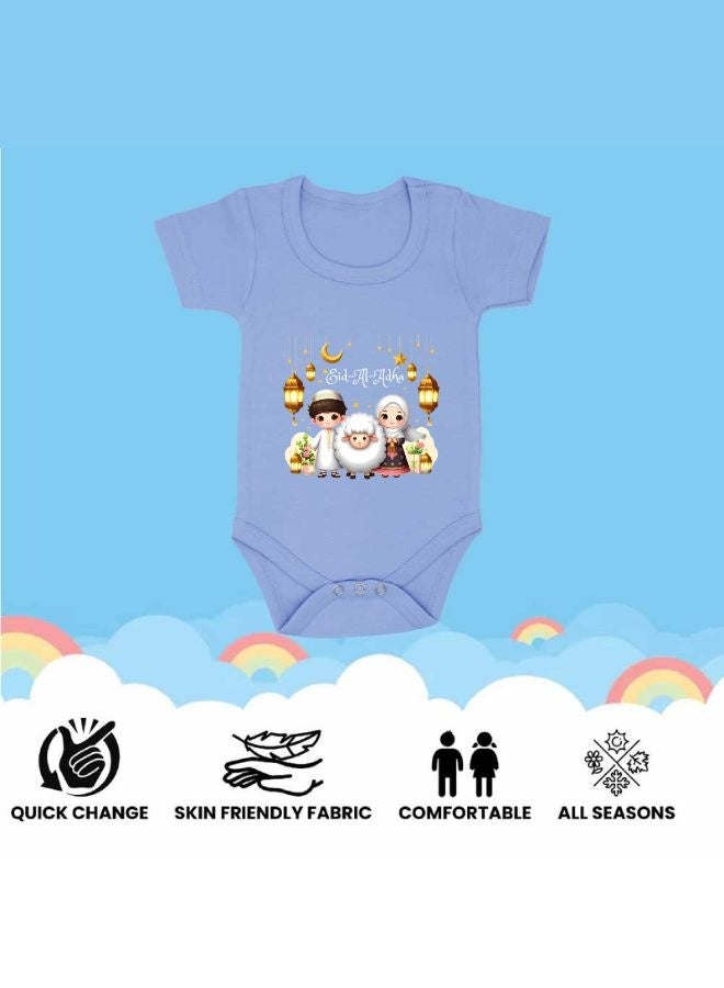 PRINTSHOP4ME Baby Bodysuits Newborn Eid Romper Short Sleeve Envelope Neck Outfit Romper Bakra Eid Romper Eid-Al-Adha Mubarak With Family  - Image 4