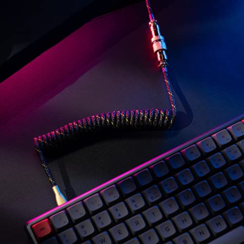 Formulamod USB C Coiled for Mechanical Keyboard,Coiled USB Aviator Cable for Keyboard, Pro Double Sleeved Cable with Organizer Zipper Bag. (Gold & Black) - Image 4