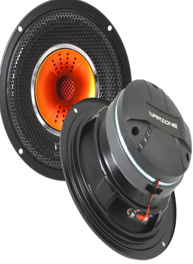 Warzone WZ65Pi 6.5-Inch Mid-Range + Driver Speaker, 1000W Max, 4 Ohms, 25oz Flux Ferrite Magnet, Aluminum Dome Tweeter for Car Audio Systems (2 Speakers) - Image 1