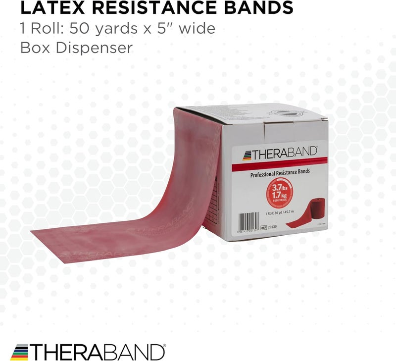 TheraBand أشرطة المقاومة الاحترافية من THERABAND - لفة 50 ياردة، حمراء، متوسطة، مستوى مبتدئ 3 للتمارين وإعادة التأهيل - Image 2