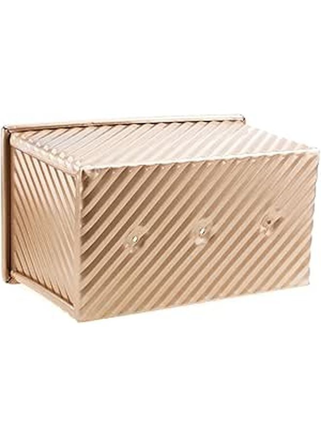 Non Stick Loaf Pan With Lid 450g Capacity Golden Toast Mold Home Baking - Image 1