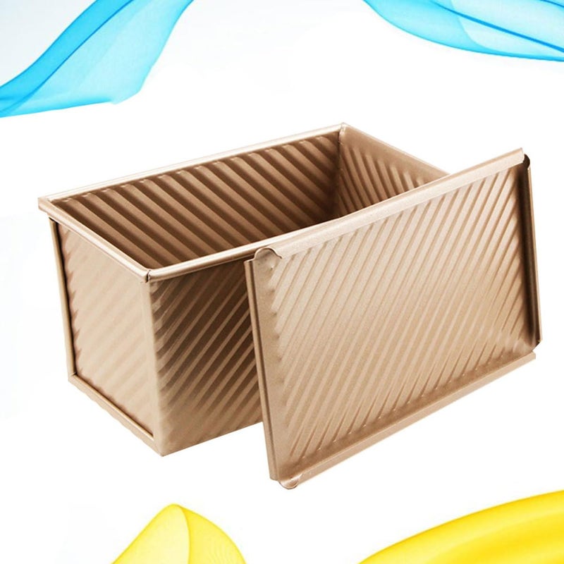 Non Stick Loaf Pan With Lid 450g Capacity Golden Toast Mold Home Baking - Image 5
