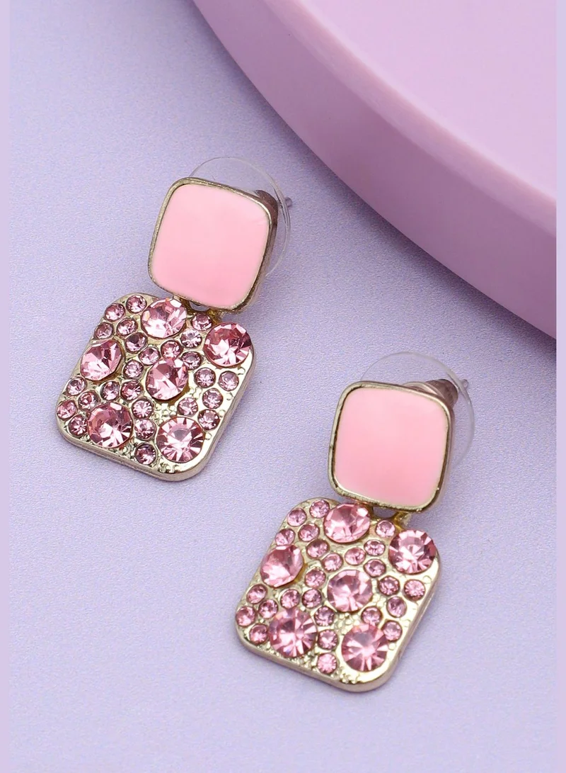 SOHI Gold Plated Party Designer Stone Drop Earring For Women