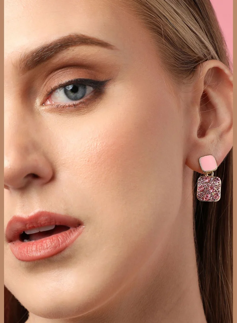 SOHI Gold Plated Party Designer Stone Drop Earring For Women