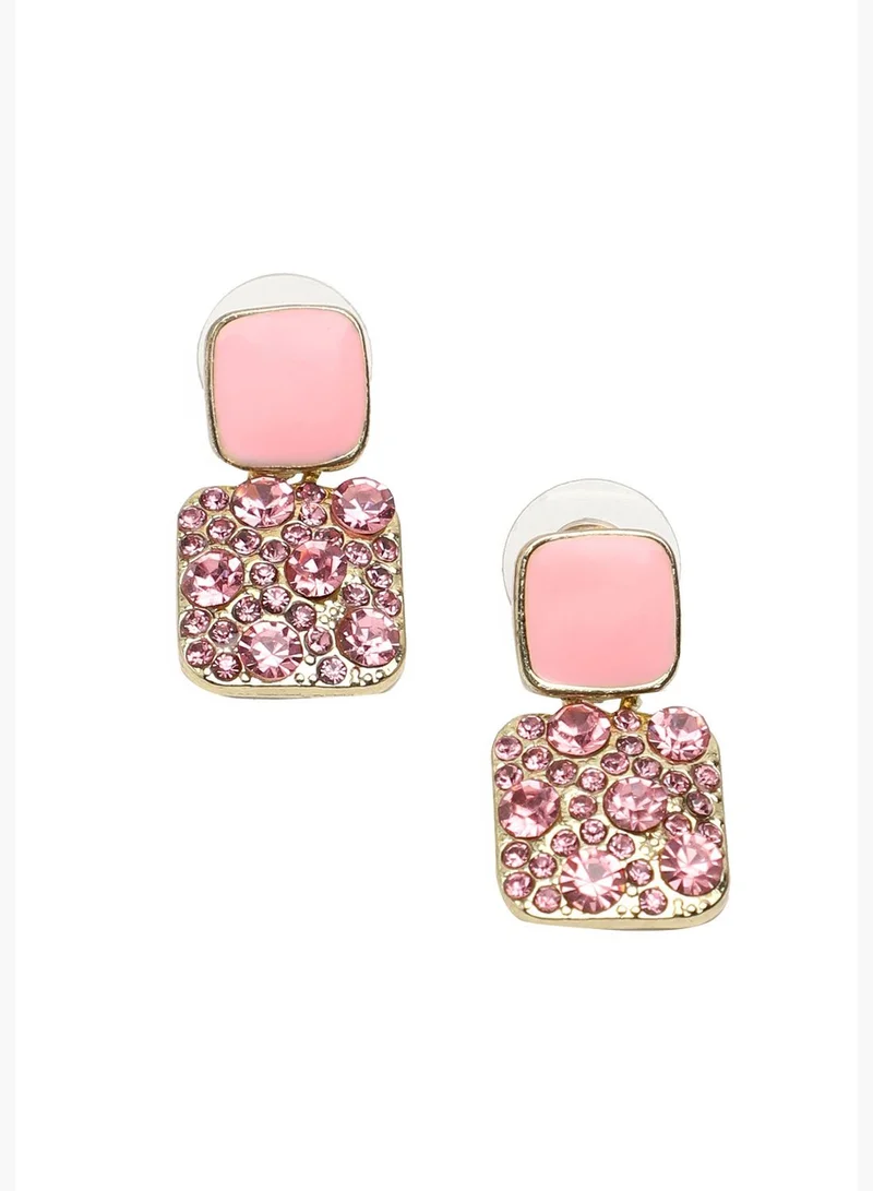 SOHI Gold Plated Party Designer Stone Drop Earring For Women