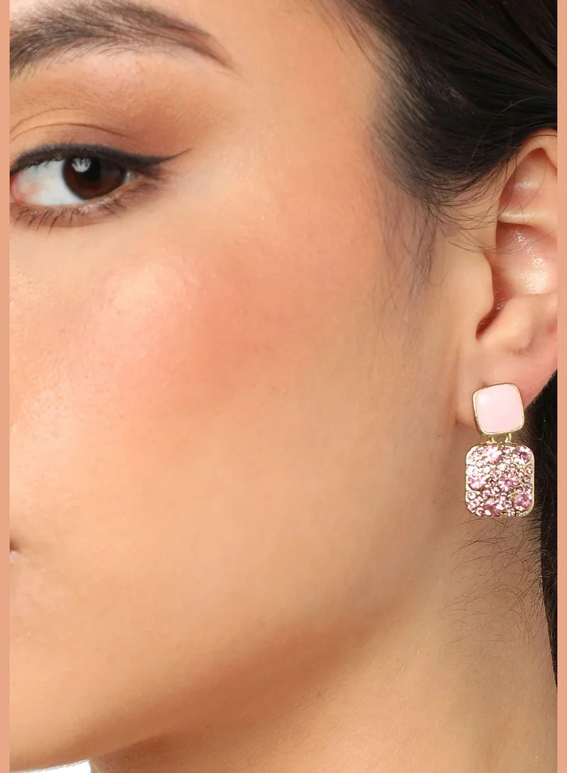 SOHI Gold Plated Party Designer Stone Drop Earring For Women