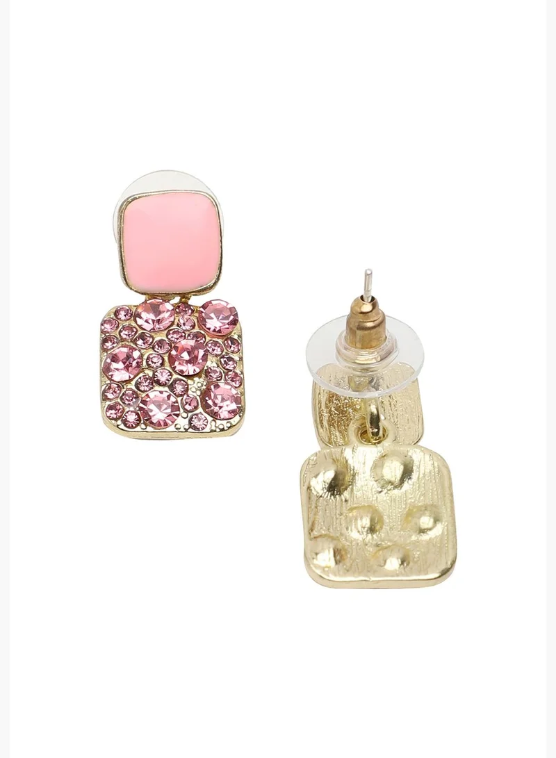 SOHI Gold Plated Party Designer Stone Drop Earring For Women