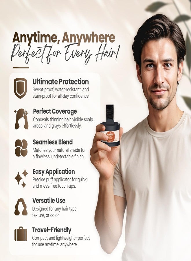 Herbishh Koloret Root Touch Up Powder- Medium Brown Powder for Women & Men, Instant Root Cover Up for Gray Coverage, Hairline Concealer for Thinning Hair & Bald Spots, Water-Resistant & Smudge-Proof, 4g - Image 5