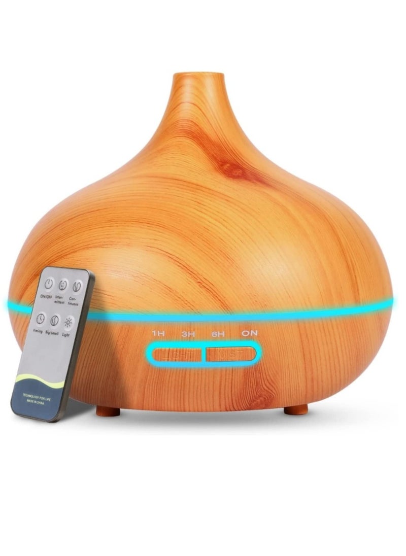 Generic 500ml Large Ultrasonic Air Humidifier, Room Humidifier, Luminous Mist Humidifier with Adjustable Timer and Auto Shut Off, LED Light Mist Maker (Light Wood)  - Image 1
