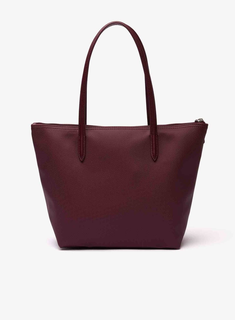 LACOSTE Lacoste Women's L12.12 Concept Fashion Versatile Large Capacity Zipper Handbag Single Shoulder Bag Tote Bag Medium Claret  - Image 4