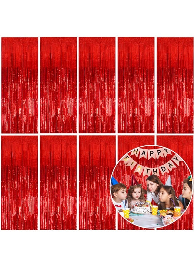 K.E.J. 10 Pack Foil Curtain Backdrop(Red) - Image 1