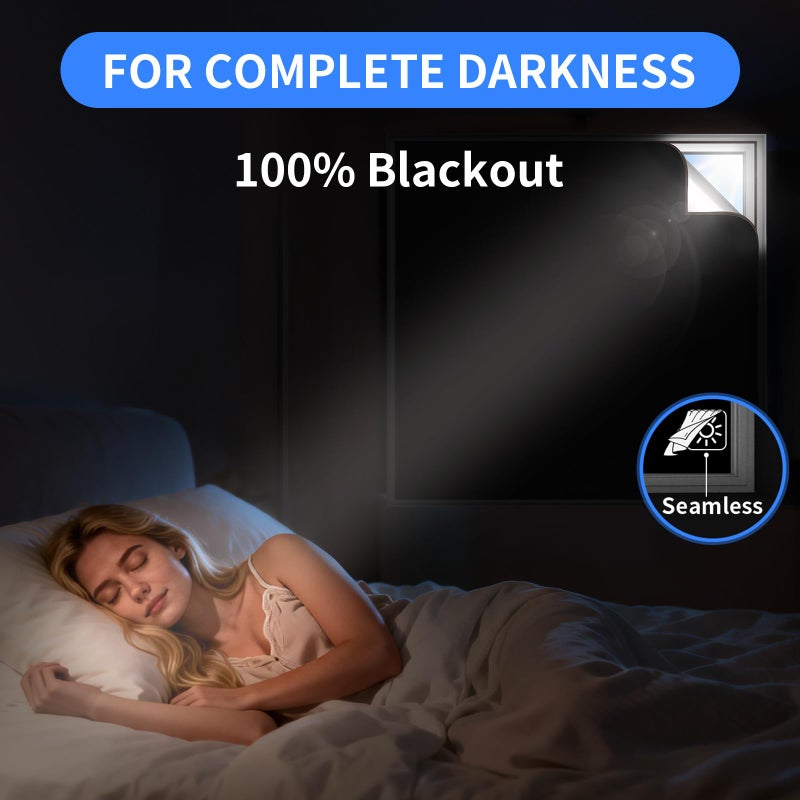 BKSAI Black Out Window Cover Full-Frame Magnetic No Drill Blackout Blinds for Bedroom Window Shades 100% Light Blocker Curtains 39X59â€ Portable DIY for RV, Nursery, Media Room - Image 3