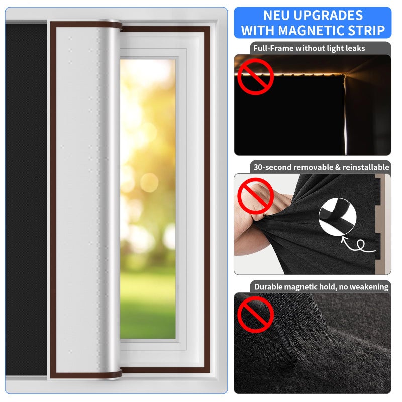 BKSAI Black Out Window Cover Full-Frame Magnetic No Drill Blackout Blinds for Bedroom Window Shades 100% Light Blocker Curtains 39X59â€ Portable DIY for RV, Nursery, Media Room - Image 2