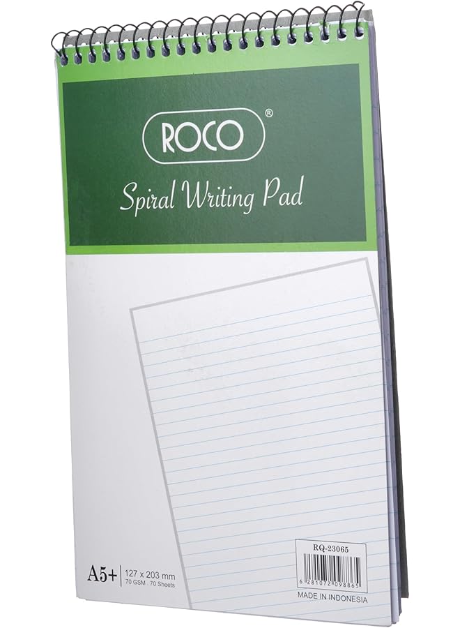 ROCO 70 Sheets A5 Spiral Writing Pad White - Image 1