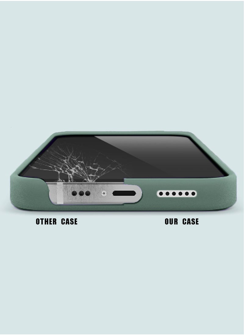 Techie - Techie Soft Smooth Silicone MagSafe Back Cover Case inner side Microfiber Lining for Apple iPhone 15 Plus – Succulent Green - Image 1