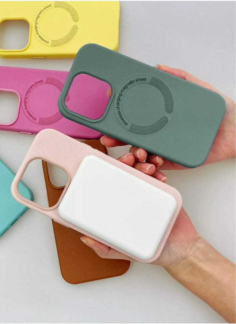 Techie - Techie Soft Smooth Silicone MagSafe Back Cover Case inner side Microfiber Lining for Apple iPhone 15 Plus – Succulent Green - Image 1