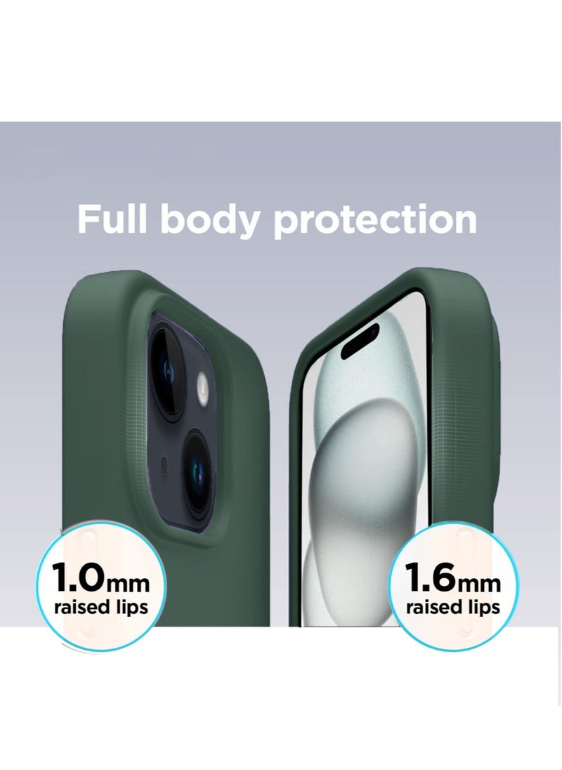 Techie - Techie Soft Smooth Silicone MagSafe Back Cover Case inner side Microfiber Lining for Apple iPhone 15 Plus – Succulent Green - Image 1