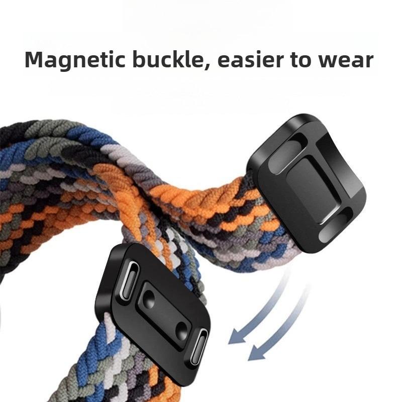 erorex For Xiaomi Smart Band 9 Pro / Redmi Watch 5 Slim Magnetic Buckle Braided Loop Watch Band(Starlight Black) - Image 4