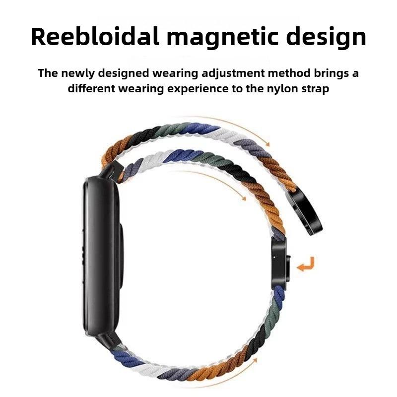 erorex For Xiaomi Smart Band 9 Pro / Redmi Watch 5 Slim Magnetic Buckle Braided Loop Watch Band(Starlight Black) - Image 3