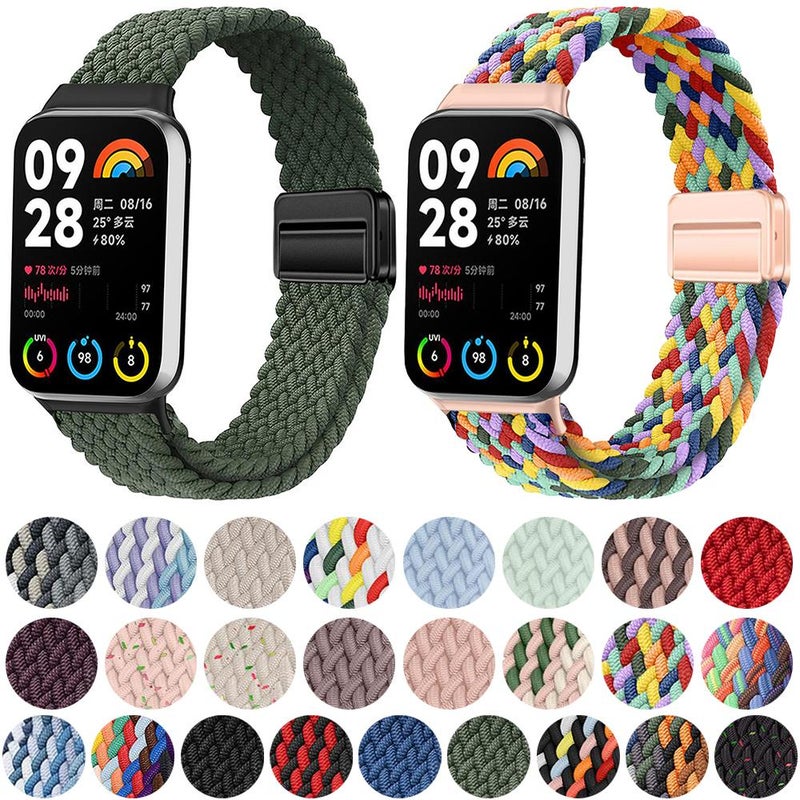 erorex For Xiaomi Smart Band 9 Pro / Redmi Watch 5 Slim Magnetic Buckle Braided Loop Watch Band(Starlight Black) - Image 2