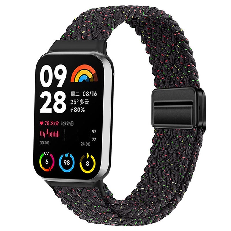 erorex For Xiaomi Smart Band 9 Pro / Redmi Watch 5 Slim Magnetic Buckle Braided Loop Watch Band(Starlight Black) - Image 1