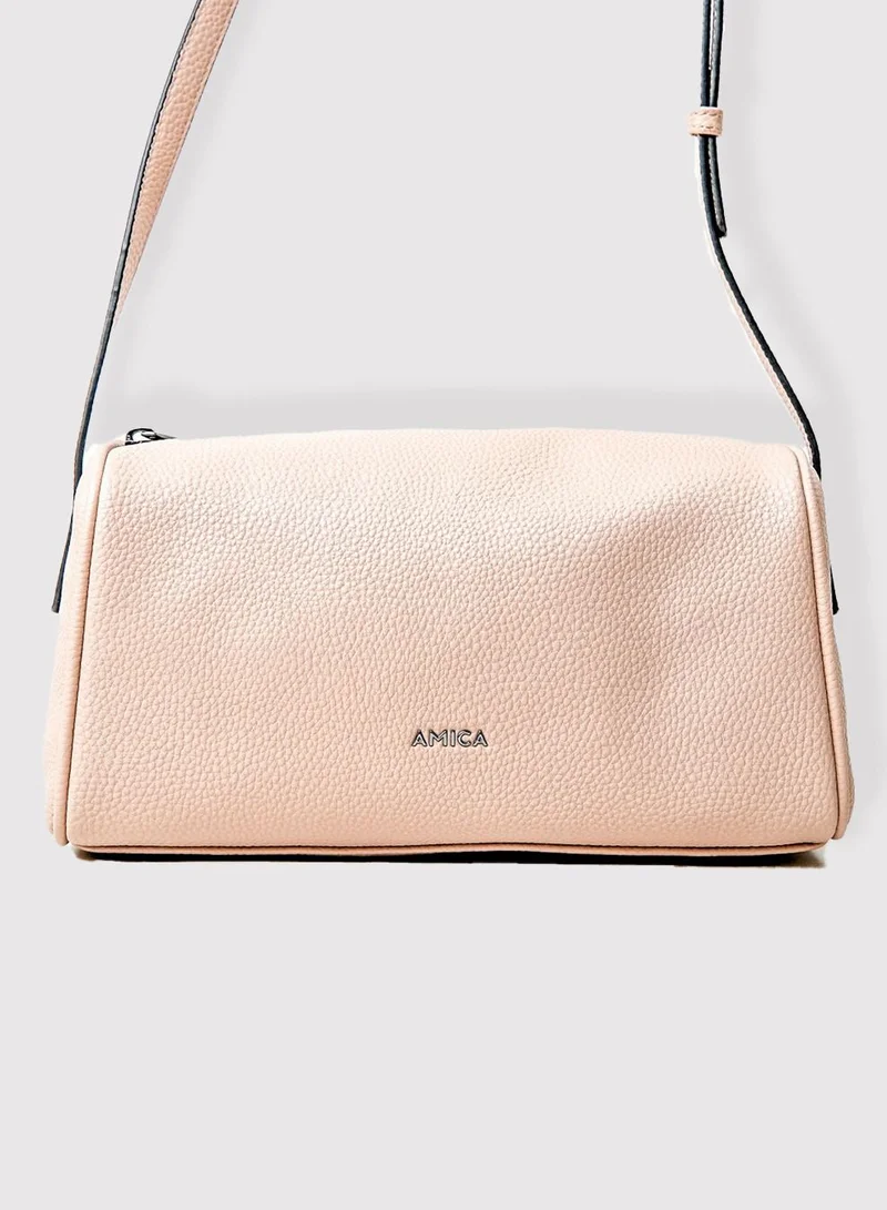 AMICA Veronica Barrel Crossbody Bag for Women - Mushroom