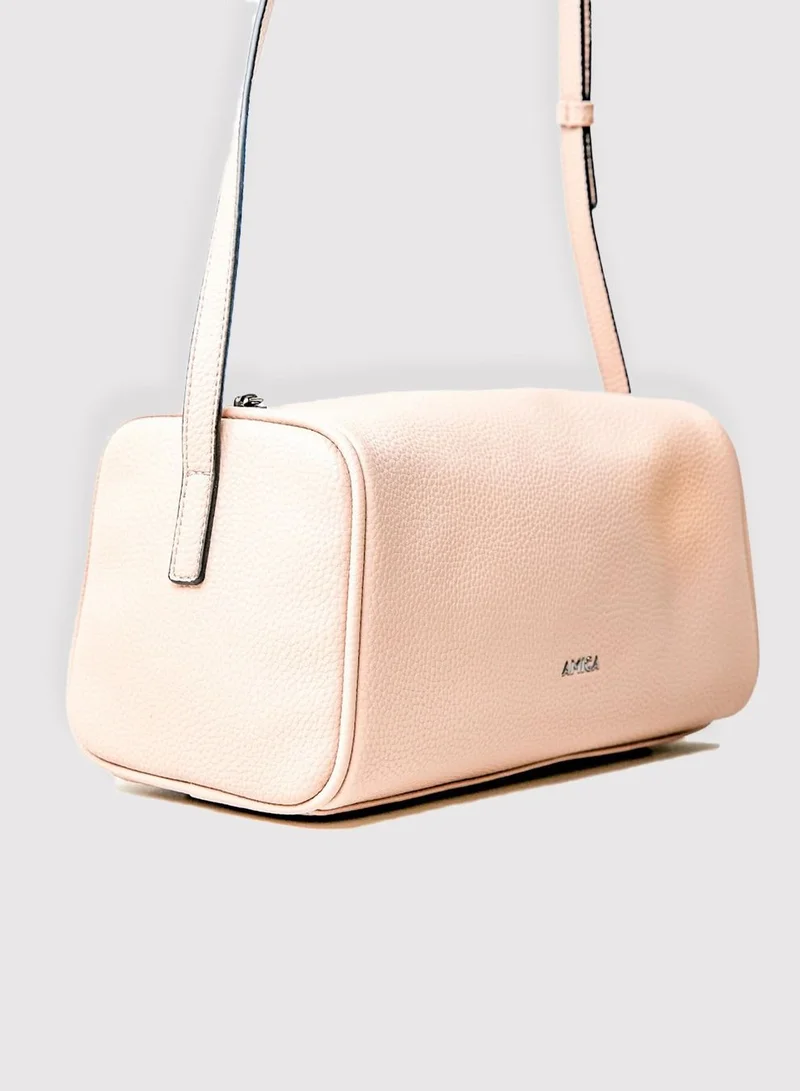 AMICA Veronica Barrel Crossbody Bag for Women - Mushroom