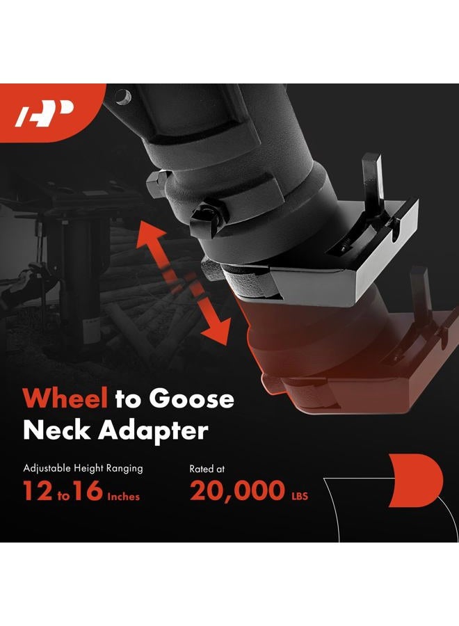 A-Premium Wheel to Gooseneck Adapter Compatible with Convert-A-Ball 20000 lbs Height 12"-16" C5G1216 - Image 4