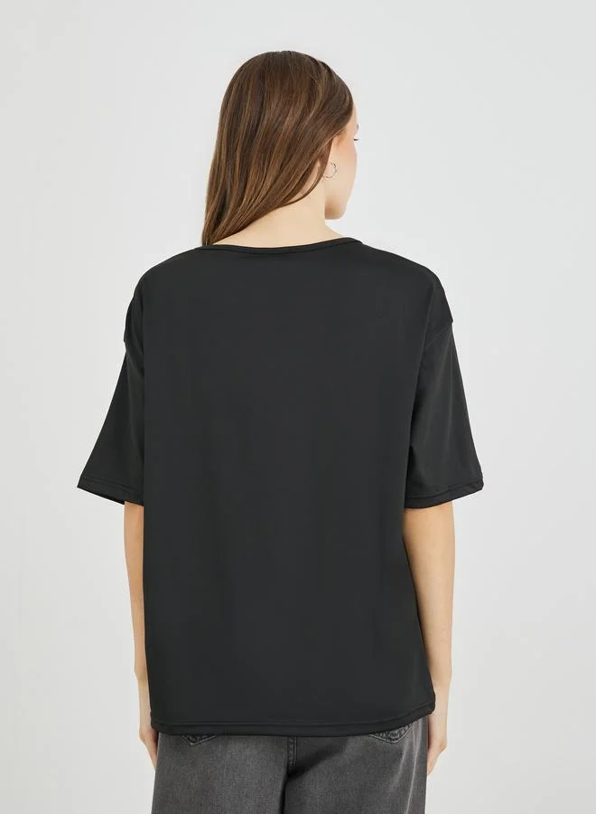 Take Two Take Two Slogan Print Regular Fit T-Shirt