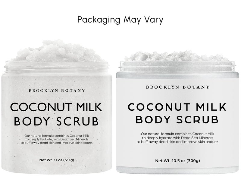 Brooklyn Botany Dead Sea Salt and Coconut Milk Body Scrub - Moisturizing and Exfoliating Body, Face, Hand, Foot Scrub - Fights Stretch Marks, Fine Lines, Wrinkles - Great Gifts for Women & Men - 10 oz - Image 4
