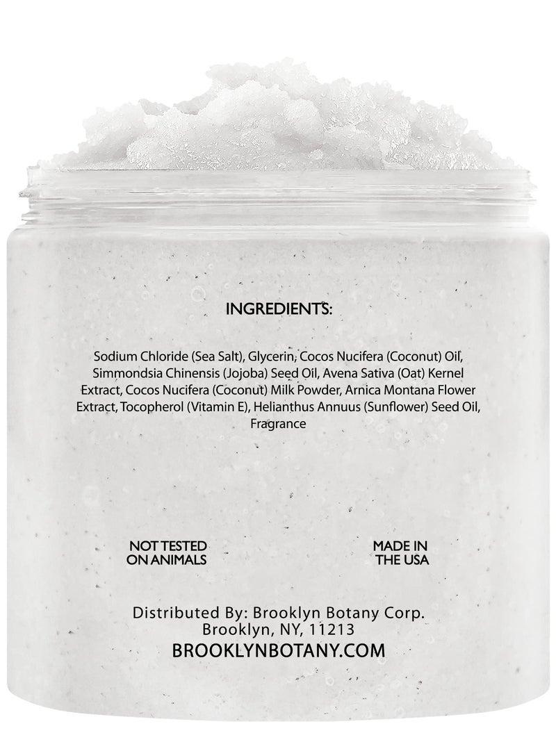 Brooklyn Botany Dead Sea Salt and Coconut Milk Body Scrub - Moisturizing and Exfoliating Body, Face, Hand, Foot Scrub - Fights Stretch Marks, Fine Lines, Wrinkles - Great Gifts for Women & Men - 10 oz - Image 3