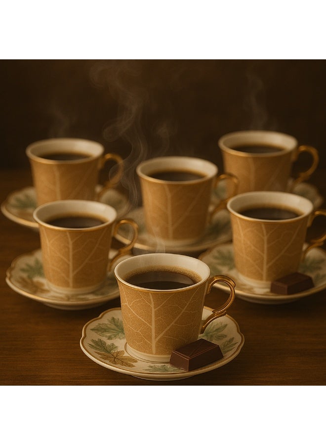 Dania Turkish coffee cup set made of porcelain with a modern and beautiful design - Image 1