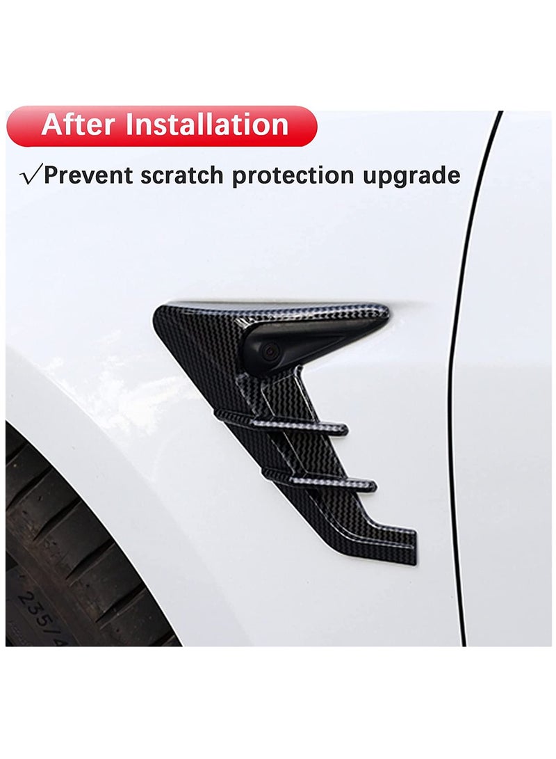 Zikra Tesla Model 3 Model Y Side Camera Indicator Protection Cover Decoration Modification Accessories fit for Model 3 Model Y Autopilot 2.0-3.0 (Glossy Carbon Fiber Pattern) - Image 2