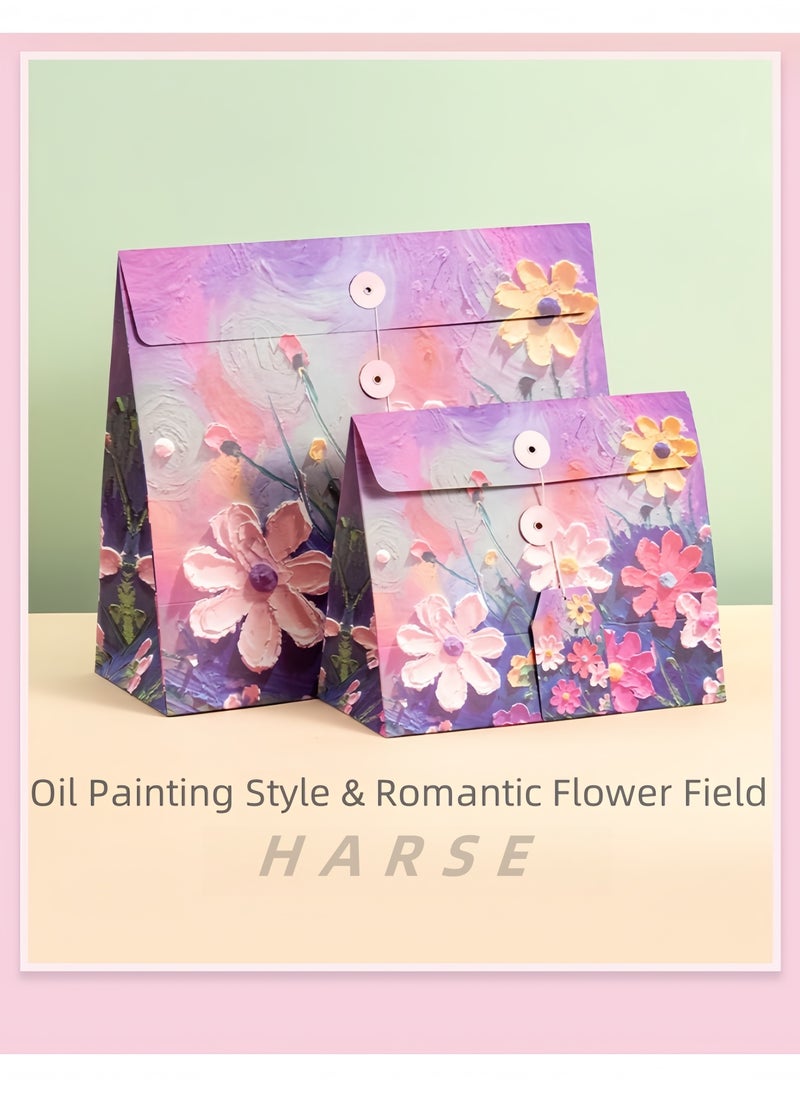 Harse Oil Painting Style Gift Bag, Birthday Gift Box, Envelope Packaging Bag, Creative Paper Gift Bag, Holiday Gift Box, Gift Bag  - Image 1