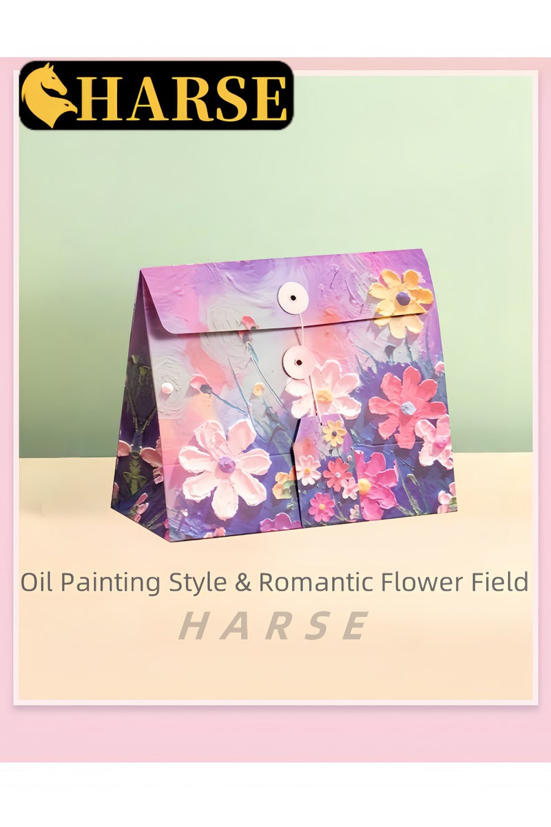 Harse Oil Painting Style Gift Bag, Birthday Gift Box, Envelope Packaging Bag, Creative Paper Gift Bag, Holiday Gift Box, Gift Bag - Image 1