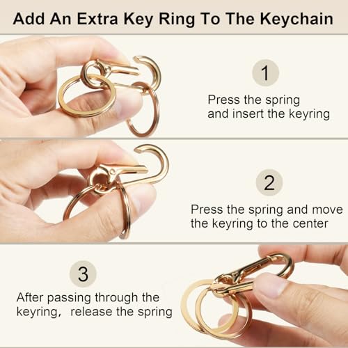 ManTangSun 2pcs Metal Keychain Rings, Sturdy Key Chain Ring Carabiner Clip, Key Holder Organizer for Purse Charms Hook, Paracord Keychain Lanyard, Men and Women Home Car Keyrings (Black) - Image 5